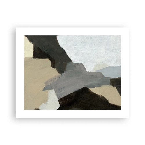 Poster - Abstractie: het kruispunt van grijs - 50x40 cm