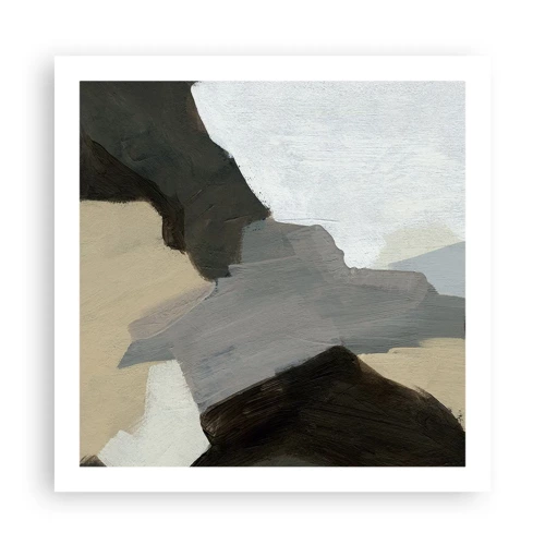 Poster - Abstractie: het kruispunt van grijs - 60x60 cm