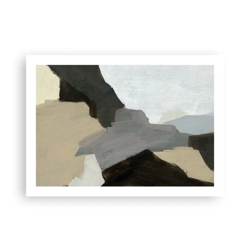 Poster - Abstractie: het kruispunt van grijs - 70x50 cm