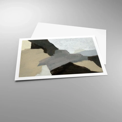 Poster - Abstractie: het kruispunt van grijs - 91x61 cm