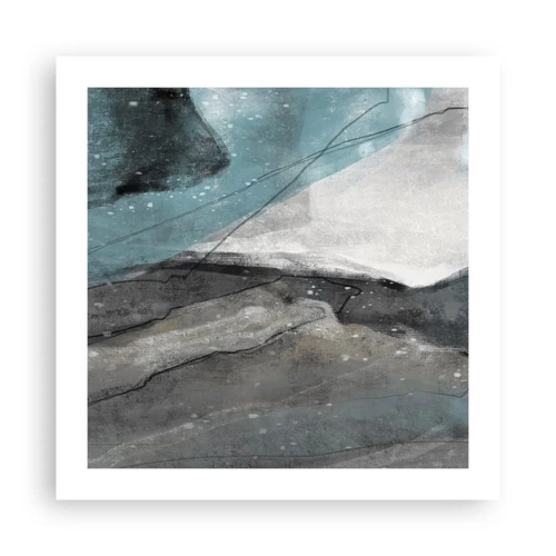 Poster - Abstractie: rotsen en ijs - 50x50 cm