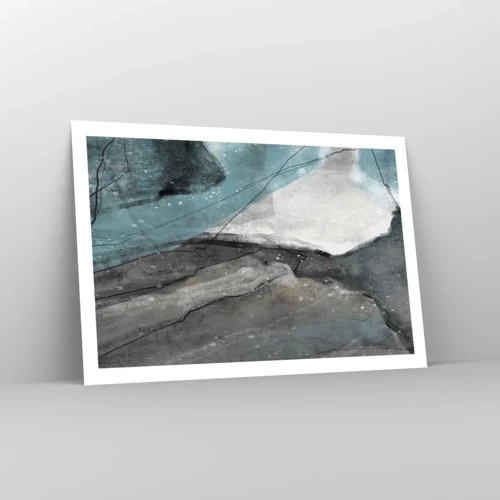 Poster - Abstractie: rotsen en ijs - 91x61 cm