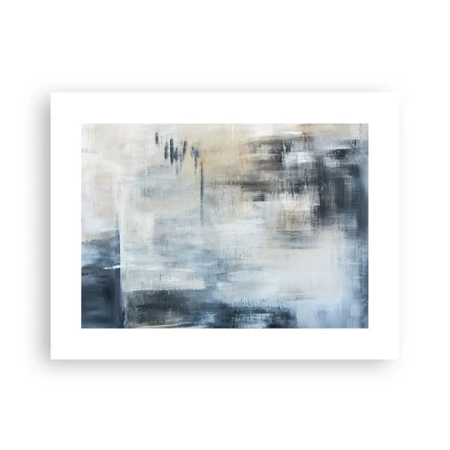 Poster - Achter het blauwe gordijn - 40x30 cm