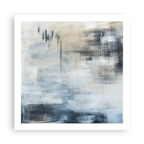 Poster - Achter het blauwe gordijn - 60x60 cm