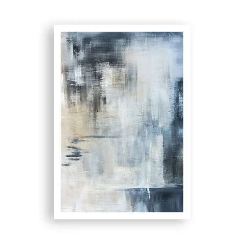 Poster - Achter het blauwe gordijn - 70x100 cm