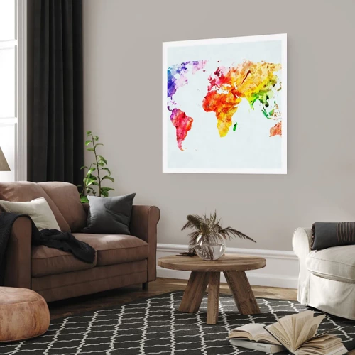 Poster - Alle kleuren van de wereld - 60x60 cm