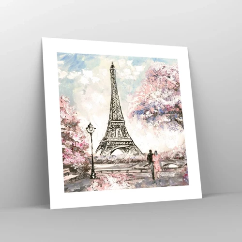 Poster - Aprilwandeling door Parijs - 40x40 cm