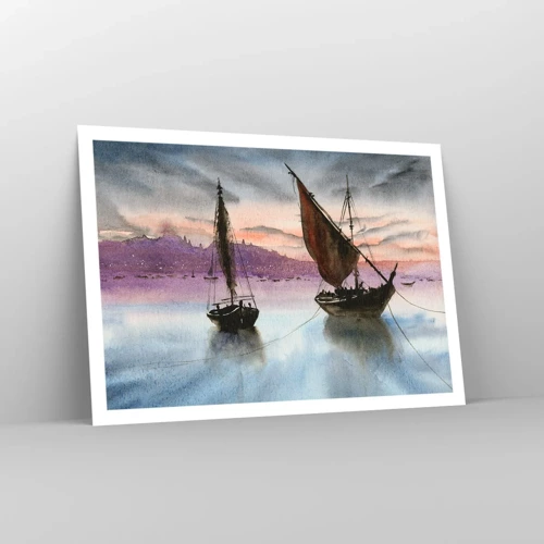 Poster - Avond in de haven - 100x70 cm