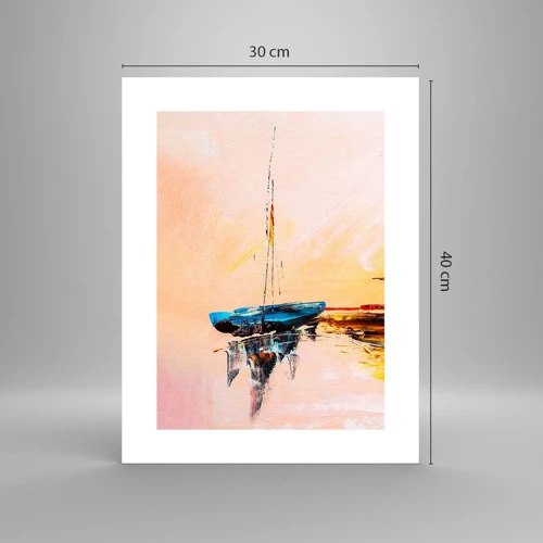 Poster - Avond in de jachthaven - 30x40 cm