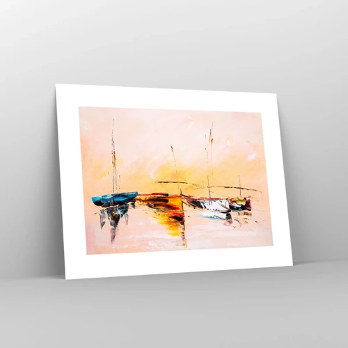 Poster - Avond in de jachthaven - 40x30 cm