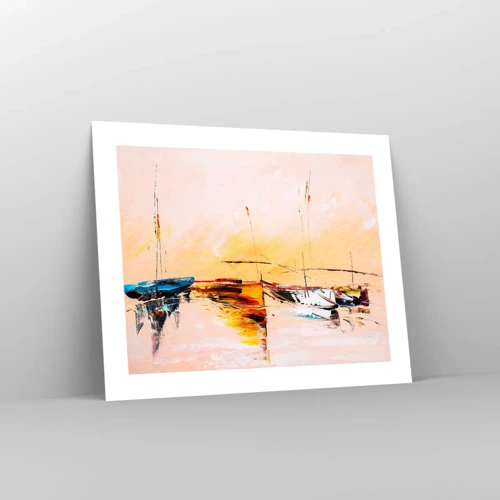 Poster - Avond in de jachthaven - 50x40 cm