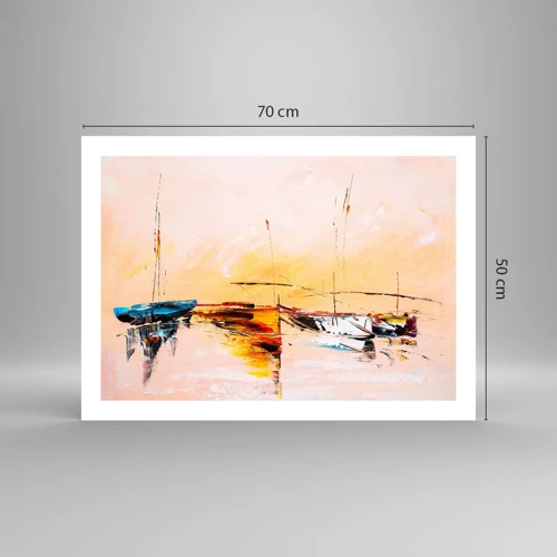 Poster - Avond in de jachthaven - 70x50 cm