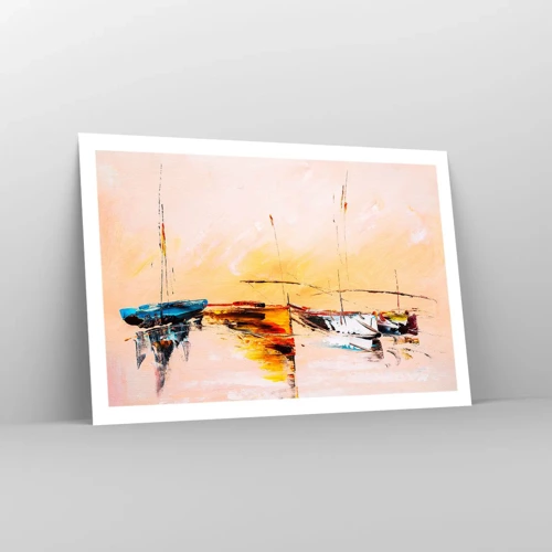 Poster - Avond in de jachthaven - 91x61 cm