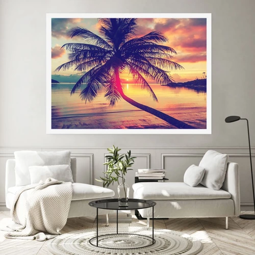 Poster - Avond onder de palmbomen - 100x70 cm