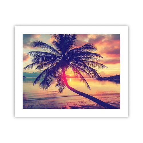 Poster - Avond onder de palmbomen - 50x40 cm