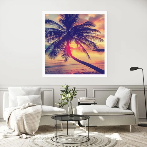 Poster - Avond onder de palmbomen - 50x50 cm