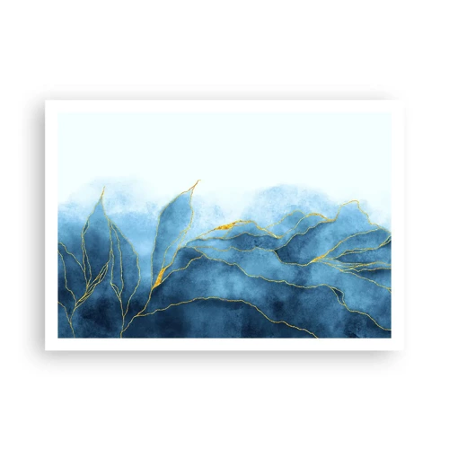 Poster - Blauw in goud - 100x70 cm