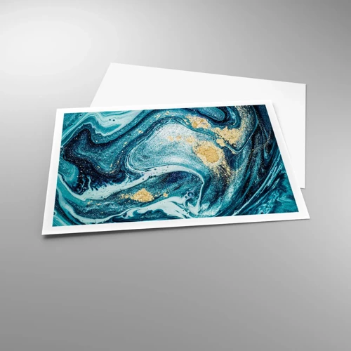 Poster - Blauwe draaikolk - 100x70 cm