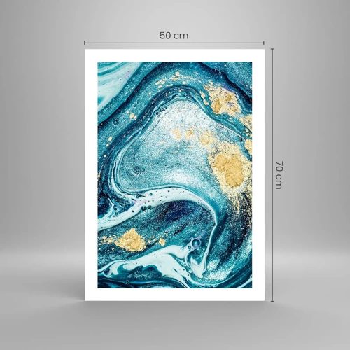 Poster - Blauwe draaikolk - 50x70 cm