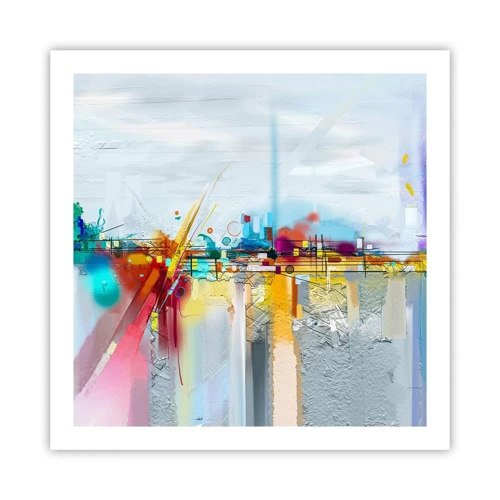 Poster - Brug van vreugde bij de rivier van het leven - 60x60 cm