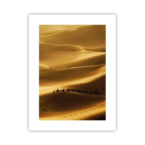 Poster - Caravan in de woestijngolven - 30x40 cm