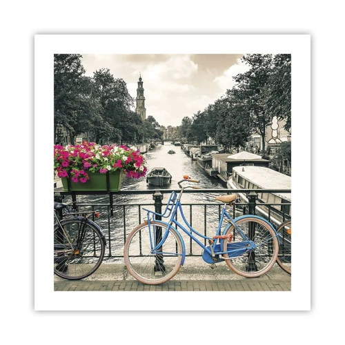 Poster - De kleuren van de Amsterdamse straat - 50x50 cm