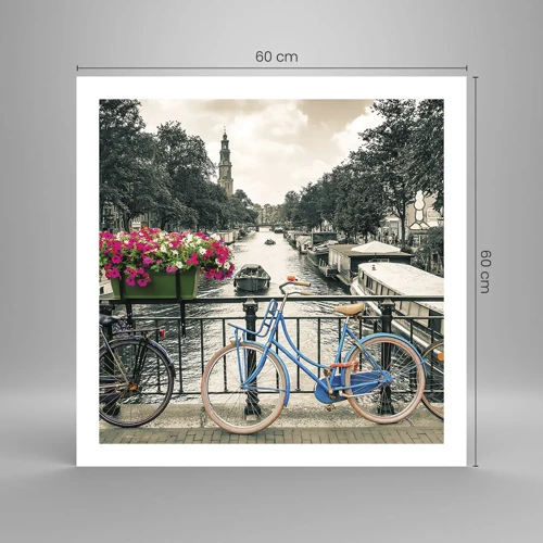 Poster - De kleuren van de Amsterdamse straat - 60x60 cm