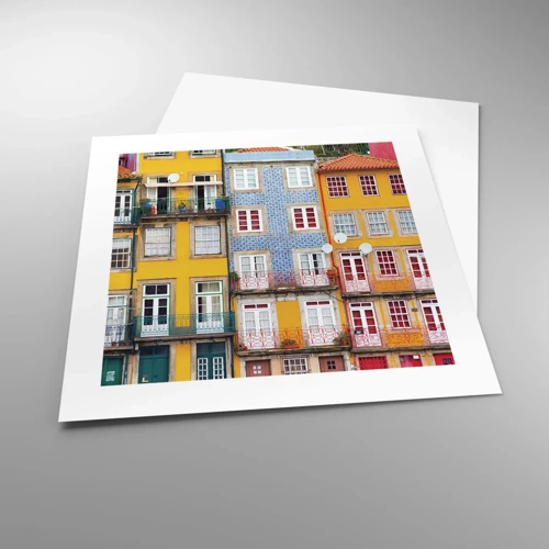 Poster - De kleuren van de oude stad - 40x40 cm