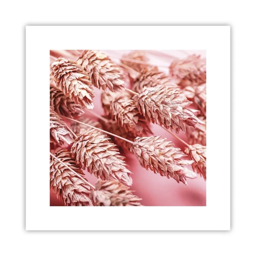 Poster - Een bloemencascade in roze - 30x30 cm