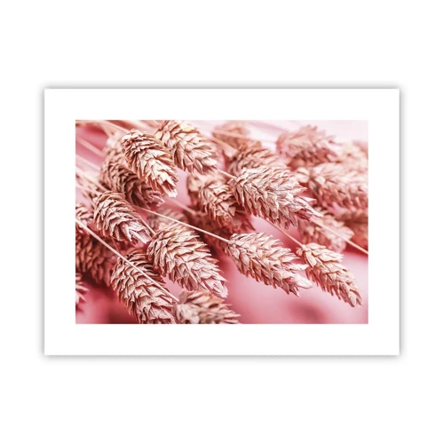 Poster - Een bloemencascade in roze - 40x30 cm
