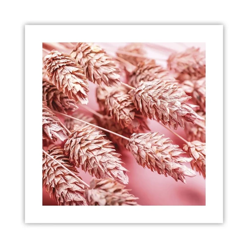 Poster - Een bloemencascade in roze - 40x40 cm