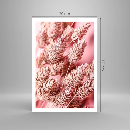 Poster - Een bloemencascade in roze - 70x100 cm