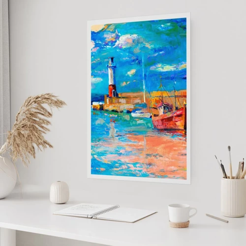 Poster - Een middag in de regenboogbaai - 70x100 cm