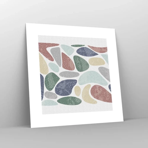 Poster - Een mozaïek van poederkleuren - 30x30 cm