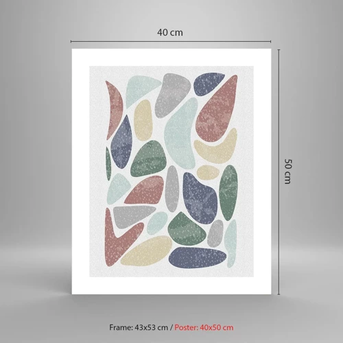 Poster - Een mozaïek van poederkleuren - 40x50 cm