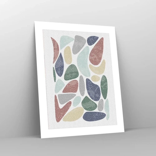 Poster - Een mozaïek van poederkleuren - 40x50 cm