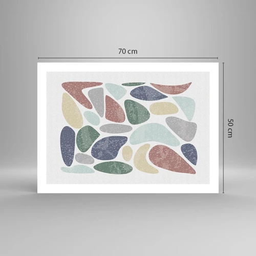 Poster - Een mozaïek van poederkleuren - 70x50 cm
