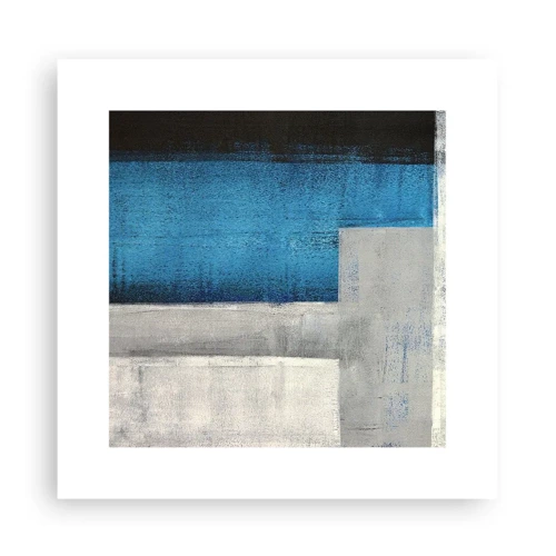 Poster - Een poëtische compositie van grijs en blauw - 30x30 cm