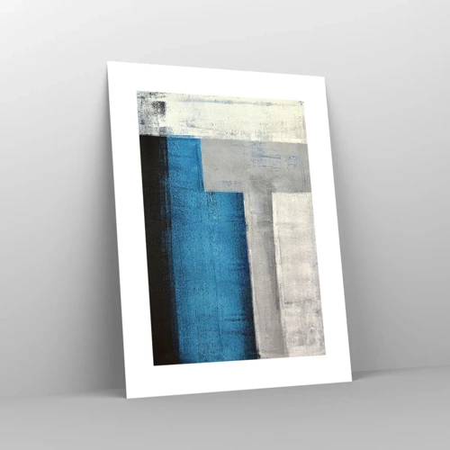 Poster - Een poëtische compositie van grijs en blauw - 30x40 cm