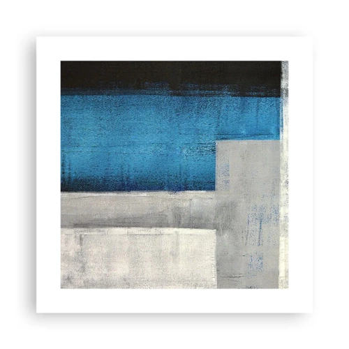 Poster - Een poëtische compositie van grijs en blauw - 40x40 cm