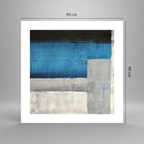 Poster - Een poëtische compositie van grijs en blauw - 40x40 cm