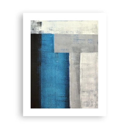 Poster - Een poëtische compositie van grijs en blauw - 40x50 cm