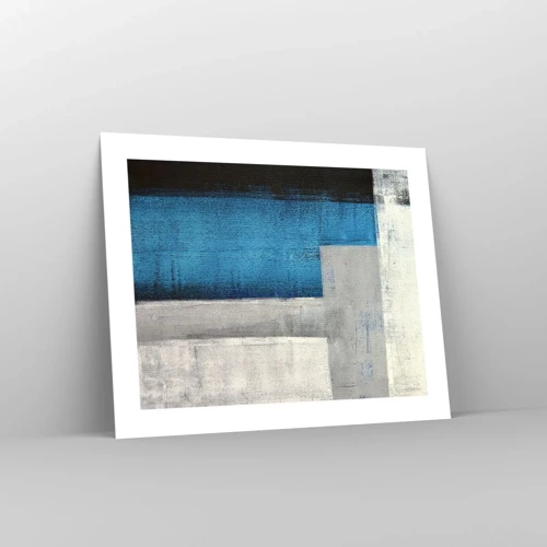 Poster - Een poëtische compositie van grijs en blauw - 50x40 cm