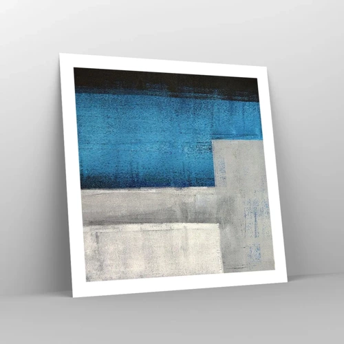 Poster - Een poëtische compositie van grijs en blauw - 60x60 cm