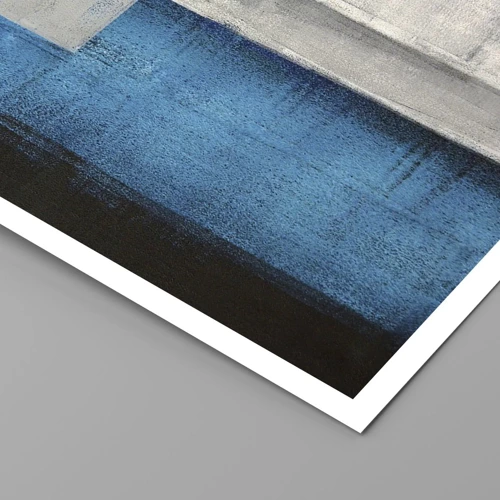 Poster - Een poëtische compositie van grijs en blauw - 70x100 cm