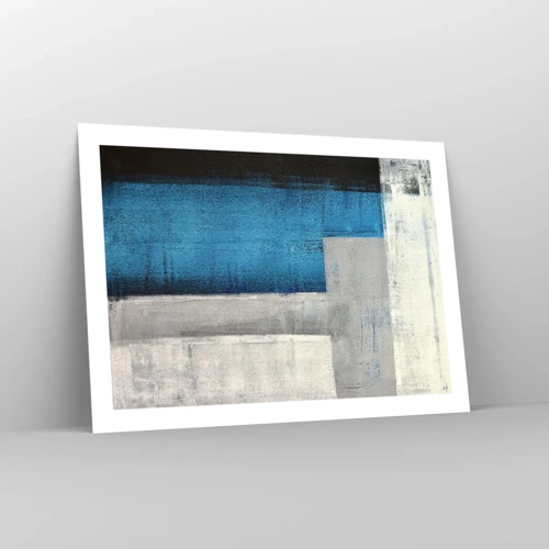 Poster - Een poëtische compositie van grijs en blauw - 70x50 cm