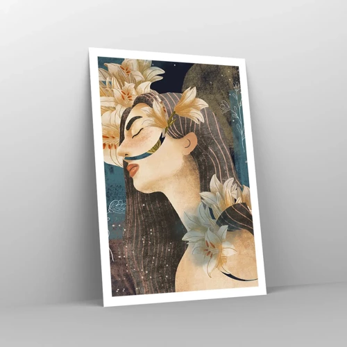 Poster - Een sprookje over een prinses met lelies - 70x100 cm