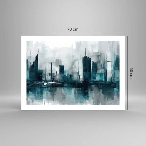 Poster - Een stad in de kleur van regen - 70x50 cm