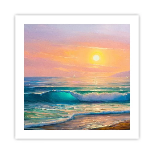 Poster - Een turquoise lied van de golven - 50x50 cm