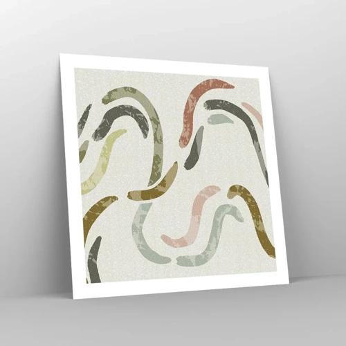 Poster - Een vrolijke dans van abstractie - 60x60 cm